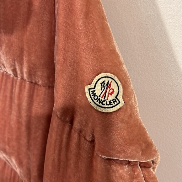 MONCLER Pink Velvet Down Cercis Jacket size 3 - Picture 7 of 14